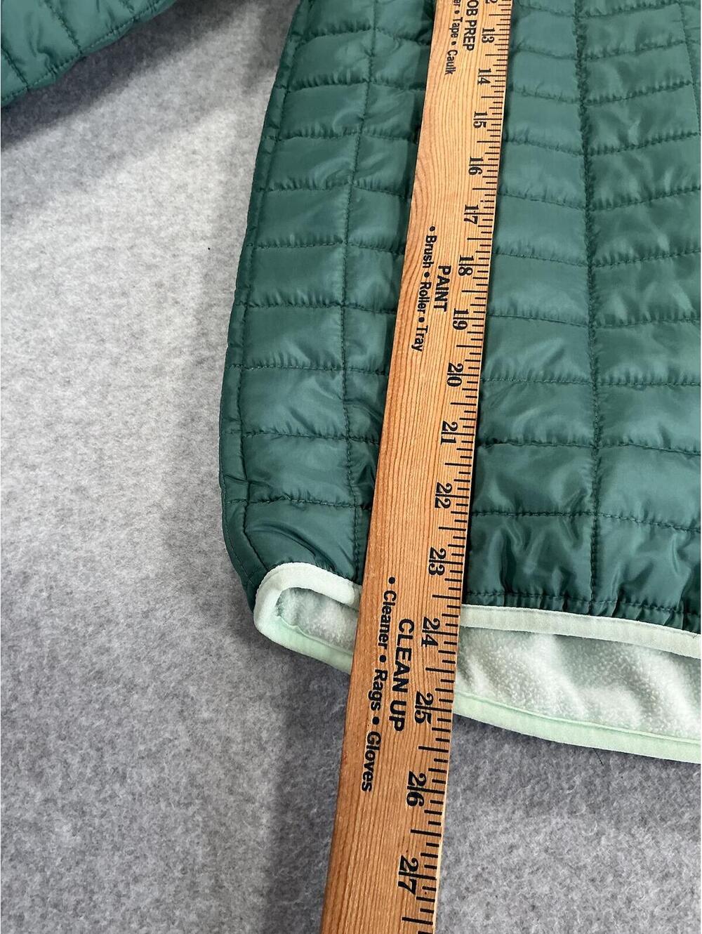 Cat & Jack Girls Quilted Hooded Puffer Jacket Green XL Fleece Lined - Picture 8 of 9